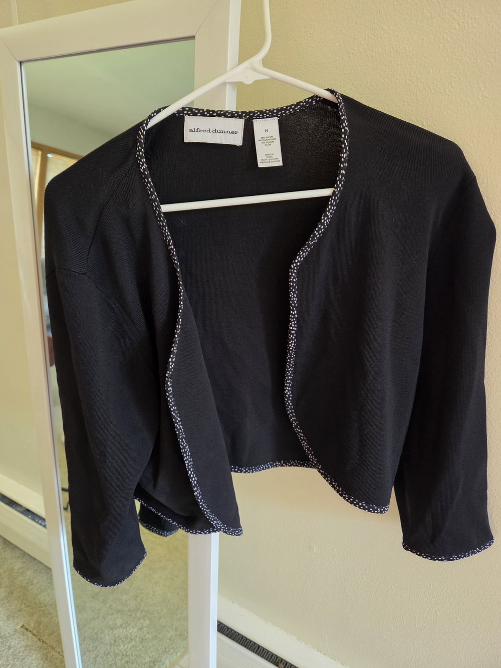 Alfred Dunner Black Top with White Polka-Trim